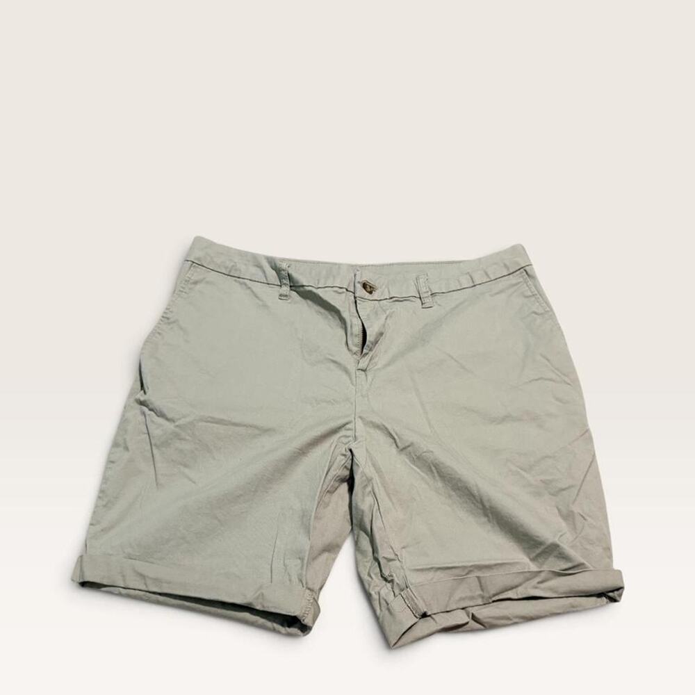 Faded Glory green cotton & spandex shorts size 14